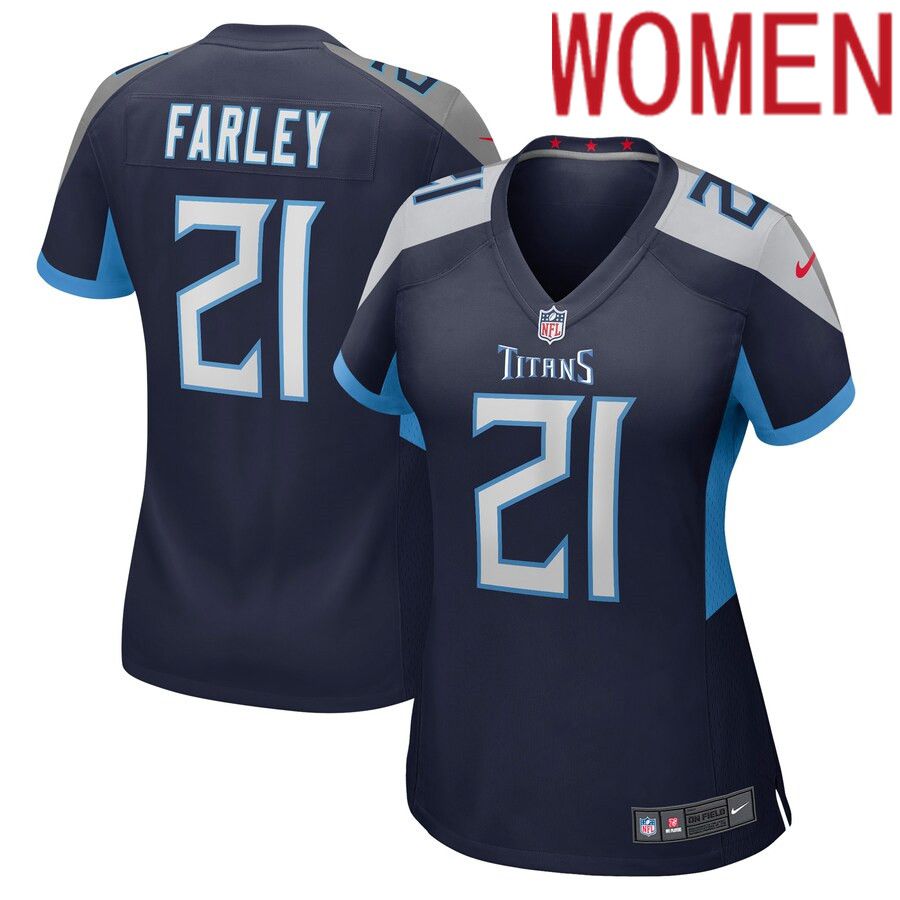 Women Tennessee Titans #21 Matthias Farley Nike Navy Game NFL Jersey